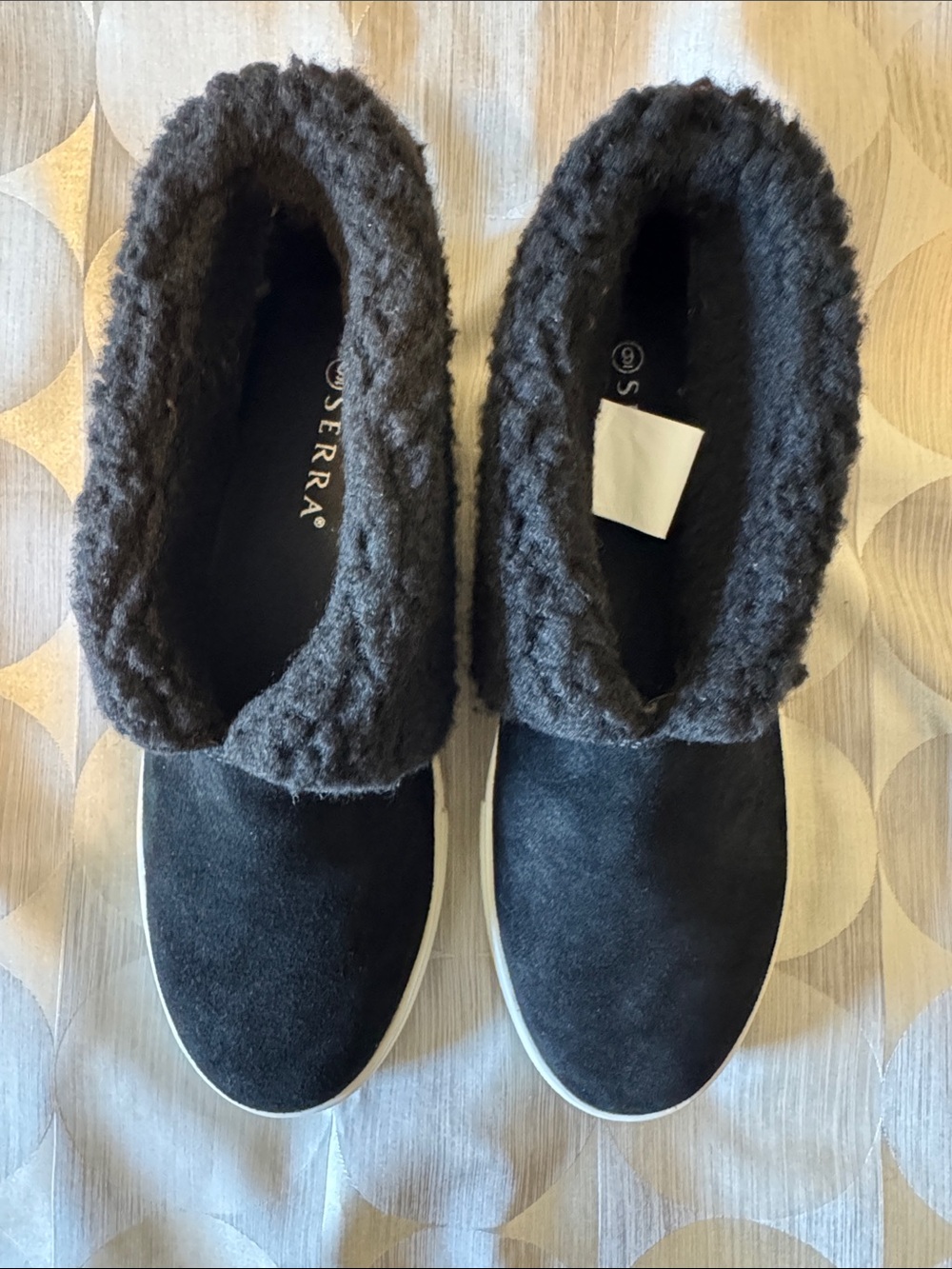 Serra Women's Black Faux-Shearling Slip-On Sneakers